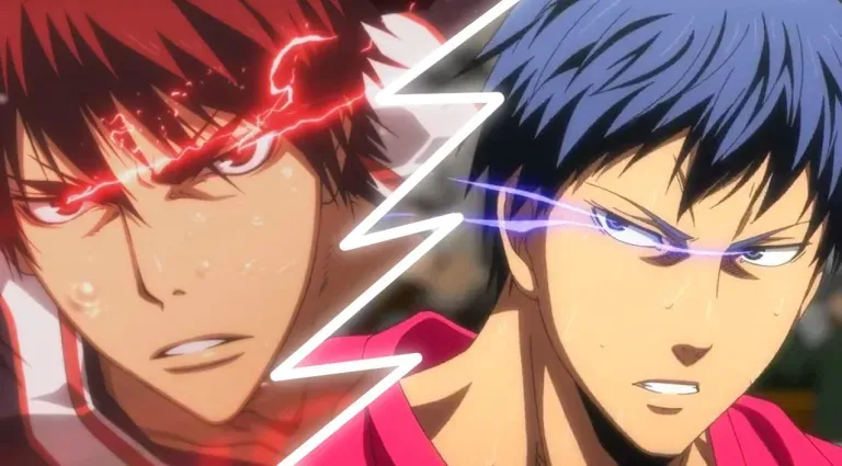 kagami and aomine rivalry from kurokos basketball anime